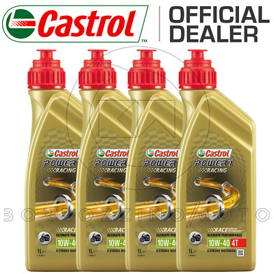 Set 4 Lt Motoröl Motorrad Castrol Power 1 Racing 4T 10W40 Trizone 100% ...