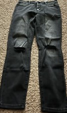 NWT WOMENS VERVET HAYLIE HIGH RISE SKINNY BUTTON FLY JEANS-SIZE 32-BLACK DENIM