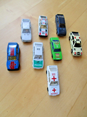8 ältere Audi Fahrzeuge Autos, ca. 7 cm, Yatming u.a.
