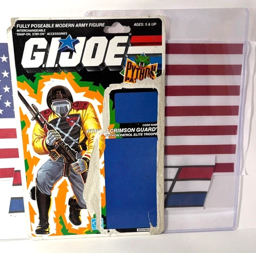 GI Joe PYTHON PATROL CRIMSON GUARD Full Card Back w/ TOP LOADER 1989 v2 Cobra