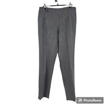 Ralph Lauren Black Label Womens Dress Pants Gray Wool Staight Leg Side Zip Sz 10