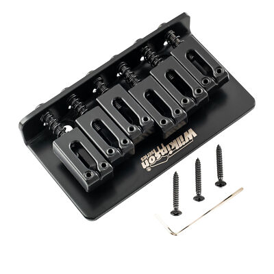 Wilkinson Black 52.5mm Modern Saddle Hardtail Fixed Bridge For Strat Tele Guitar
