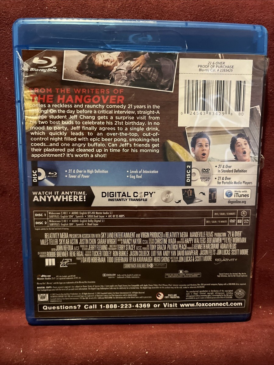21 and Over (Blu-ray/DVD, 2013, 2-Disc Set, Includes Digital Copy