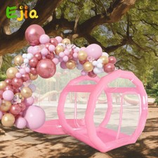 Pink Balloon Inflatable Bubble House With Blower Transparent Dome House For Kids