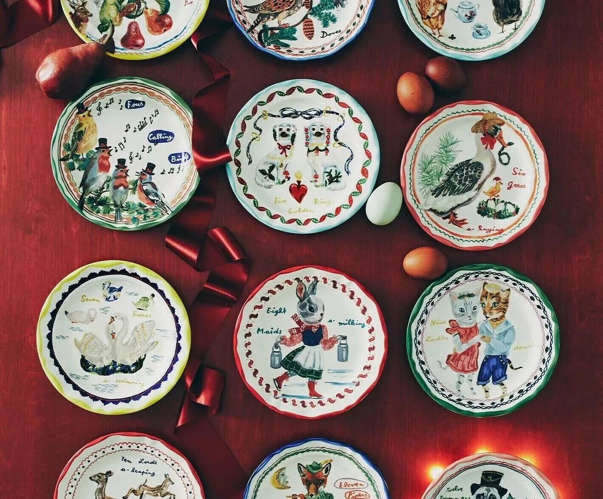 anthropologie Nathalie 手のひらプレート Anthropologie Nathalie Lete Plate Dishwasher and Microwave Safe - Etsy