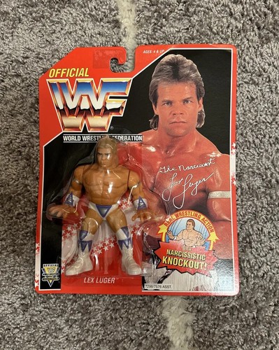 WWF HASBRO LEX LUGER MOC FIGURE RED SERIES 8 WWE R...
