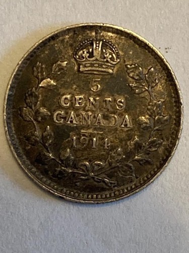 1914 CANADA SILVER NICKEL 5 CENTS BEAUTIFUL CONDITION - Picture 2 of 5