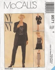 McCall's 9571 Misses' Dress-Top-Jacket-Pants Size 8