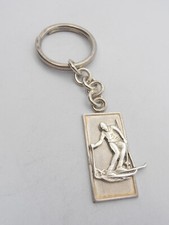 Skier: 925 Silver Keychain - Alpine Skiing - Slalom - Downhill - Giant