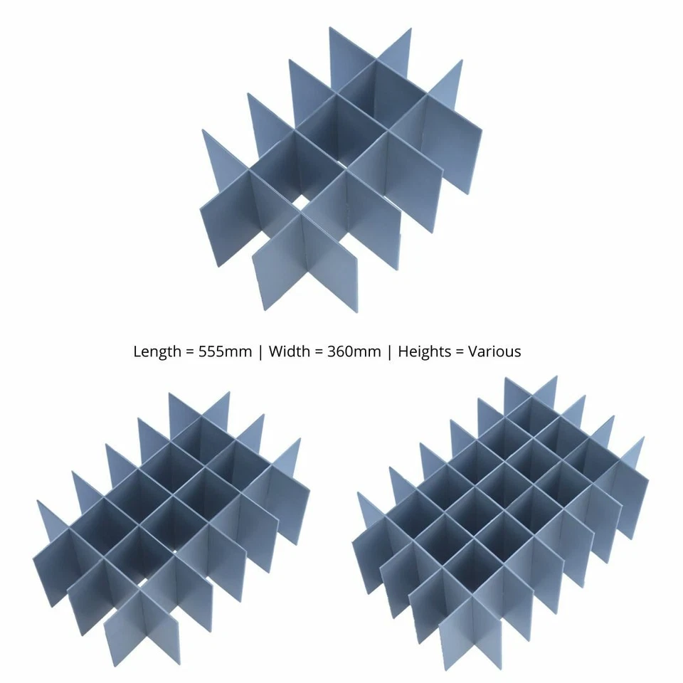 Euro Crate Box Internal Divider Sets Separators L555 x W360mm x Various Heights - Image 1 of 1