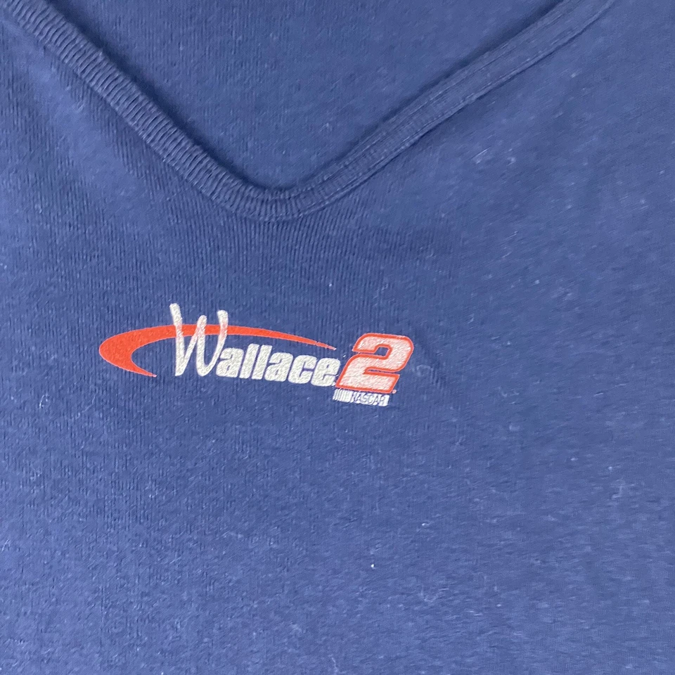 Camisa Rusty Wallace Mujer XXL Camiseta sin mangas Años 90 Nascar Cuello en V Carreras Y2k Chase Foto 2 de 4
