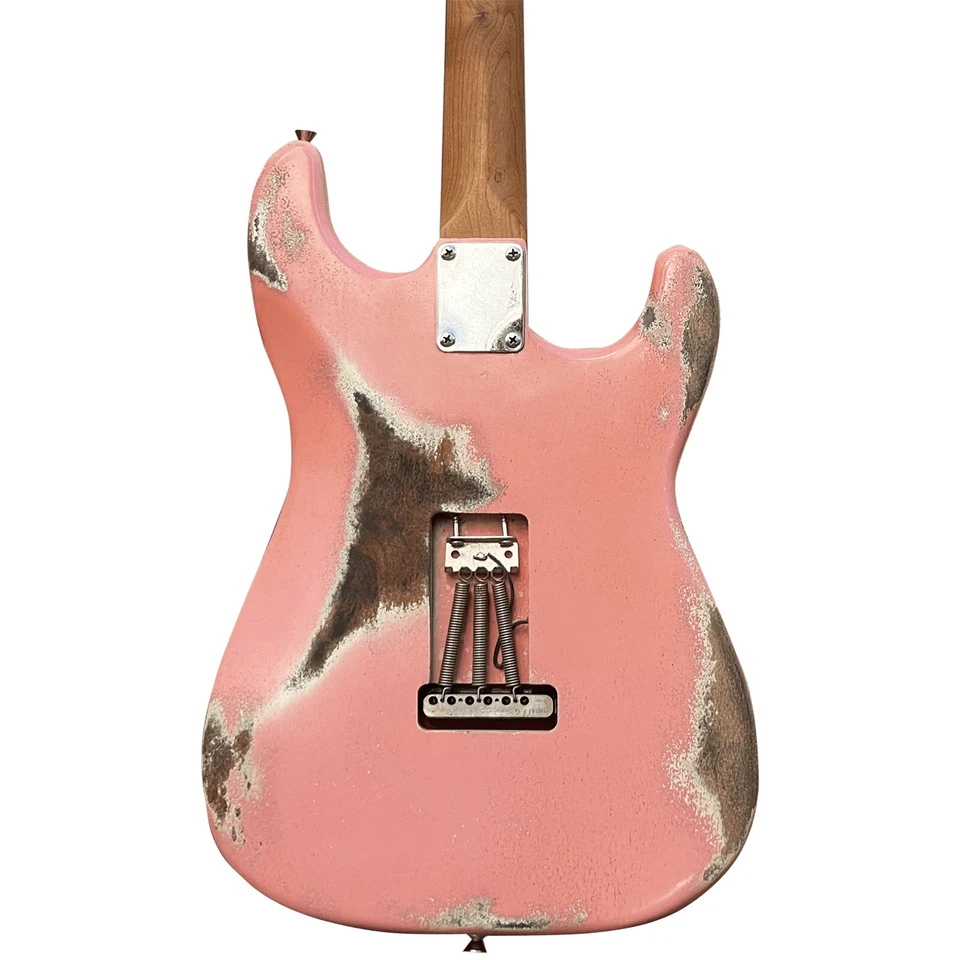 Custom Shop Left Handness Relic ST Pink Electric Guitar SSH Pickups Alder Body - Image 3 of 4