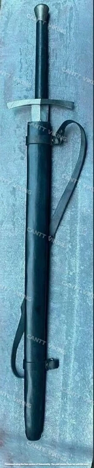 Custom Hand-Forged Damascus Steel Viking Long Sword Battle Ready With Scabbard. - Image 4 of 4