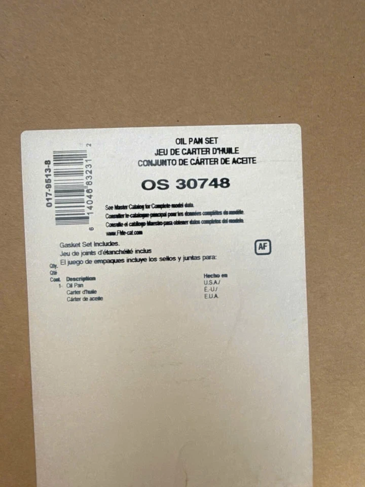 Juego de juntas de cárter de aceite Fel-Pro OS 30748 para modelos seleccionados de Chevrolet GMC Hummer 01-10 Foto 2 de 2
