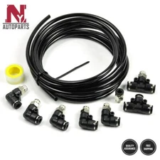 Black PUSH LOCK Vacuum Fitting Kit Turbo Wastegate & Solenoid for Turbo Vehicles