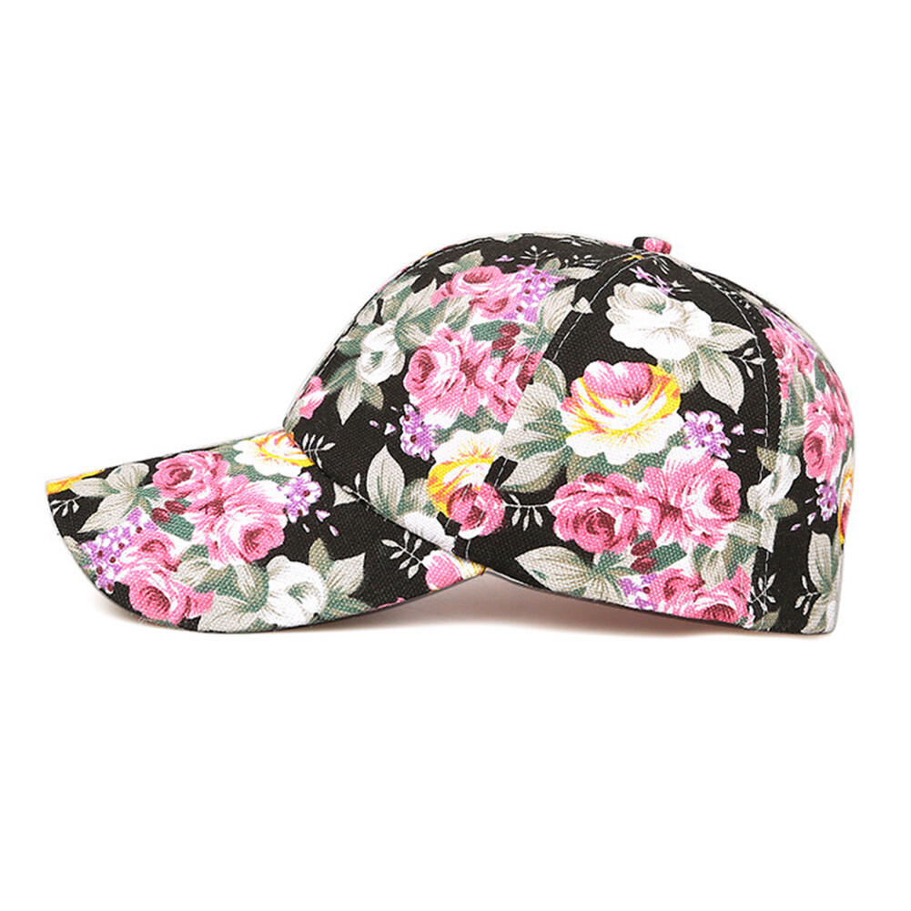 APL Cappellino baseball donna protezione solare rosa fantasia floreale casual rete cappello regolabile B