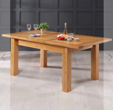 Dining Table Solid Oak Medium Extension Seats 6 to 8 Home Furniture