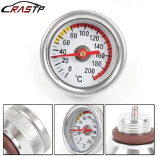 M20x1.5 Oil Temp Temperature Gauge Filler Cap For Motorcycle 0-200Celsius Silver
