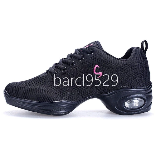 Women Jazz Hip Hop Ballet Shoes Ballroom Dance Split Sole Sport Trainers Sneaker - Picture 7 of 18