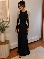 Xscape Women’s Size 10/12 Long Floor Length Stretch Formal Evening Gown Dress