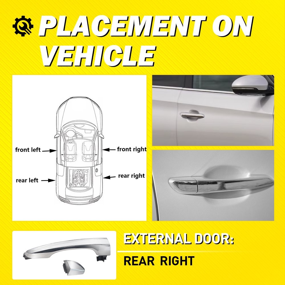 For 2016-21 Hyundai Tucson OE Style Rear Passenger Outer Exterior Door Handle EE thumbnail 4