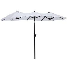 9.5 ft Double-sided Patio Table Umbrella Large Outdoor Market Deck Pool Shade
