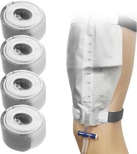 Catheter Leg Bag Straps 26  x 1  NonSlip Adjustable Reusable, 4-Pack, Grey Color