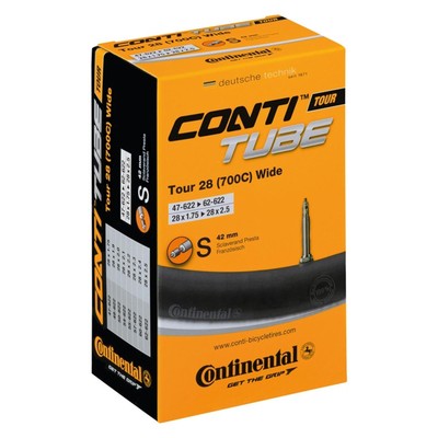 Continental Fahrrad Schlauch Tour 28 Wide RE 28x1.75-2.5 47/62-622 42mm Schwarz