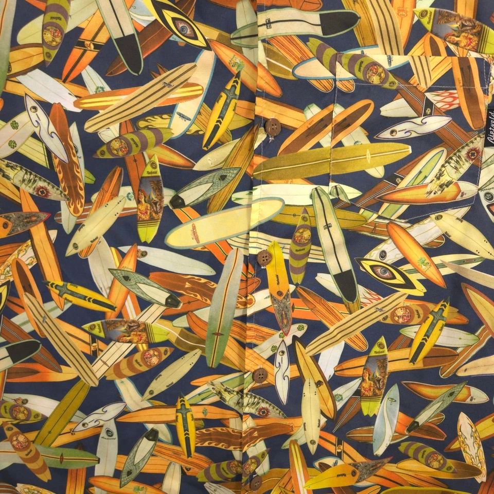 Vintage Rietveld USA Shirt Mens XL Hula Girl Tiki Surfboard Hawaiian Camp Collar - Image 4 of 4