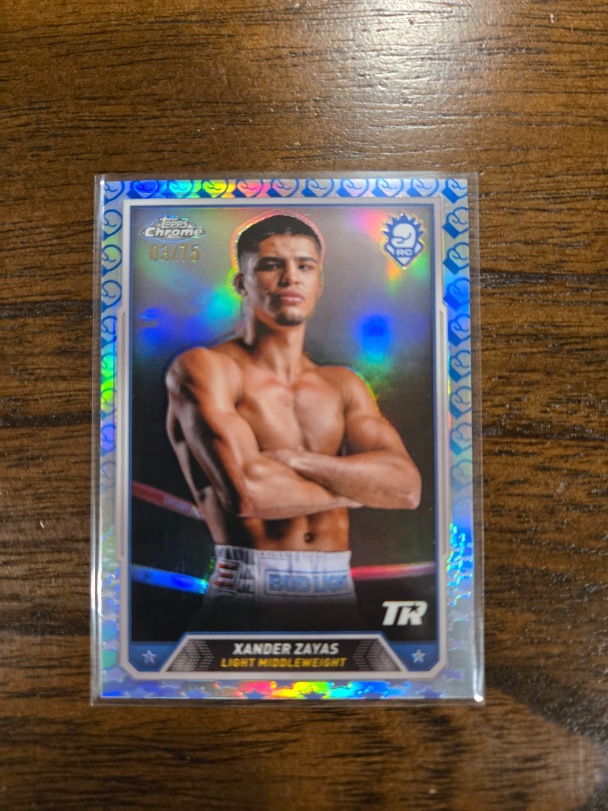 2024 Topps Chrome Boxing Xander Zayas Rookie #20 Glove Logo Refractor 03/75 RC