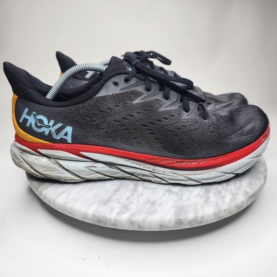 Hoka One One Clifton 8 Mens Running Shoes Anthracite Red Yellow 1119393ACTL 9.5D Hoka One One Clifton 8 Castlerock Anth Running Shoes Mens  main image 3