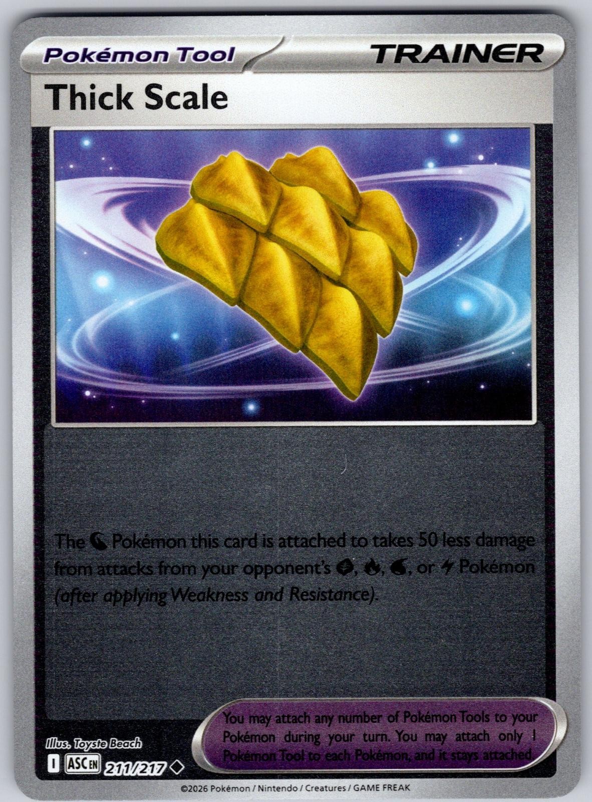 Thick Scale 211/217 Uncommon Ascended Heroes Pokemon Reverse Holo Near Mint
