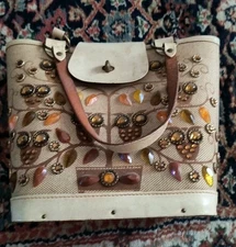 Vintage ENID COLLINS  Jeweled PURSE "Family Tree"