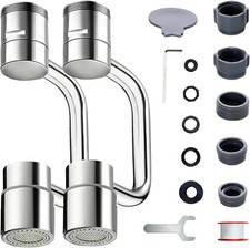 2 PCS 1440 Rotatable Faucet Extension, 1080 Swivel Faucet Aerator Extender,