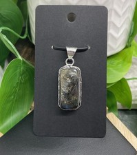 1.85  Labradorite Gemstone Pendant With 925 Silver Plated Bail New B7185