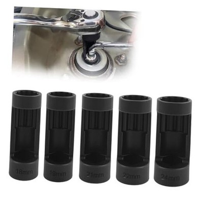 5PCS Car Strut Socket with 1/2'' Drive Port Contains 24mm 22mm 21mm 19mm 