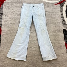 VTG Levis Corduroy Pants 32 Blue Jeans Denim Flare Tab Bell Bottom 32x32 60s 70s