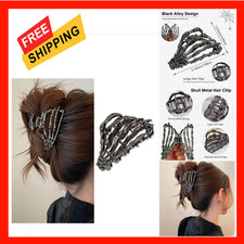 Hair Clip Skeleton Skull Design for Women Medium Metal Hair Claw Halloween Hair