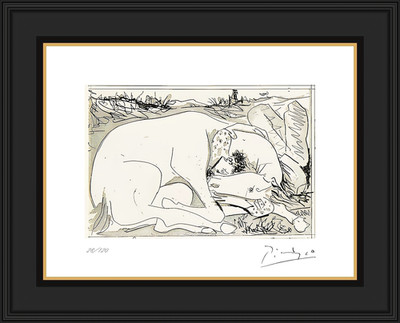 Picasso, Suenos y Mentiras de Franco, Pferd & Mensch, seltene Litho, signiert