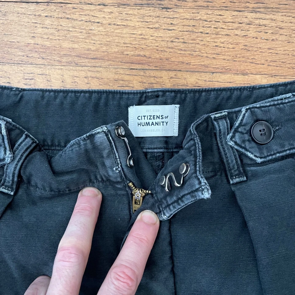 Citizens of Humanity Payton High Rise Wide Leg Black Pleated Trouser Sz 28 - Image 4 of 4