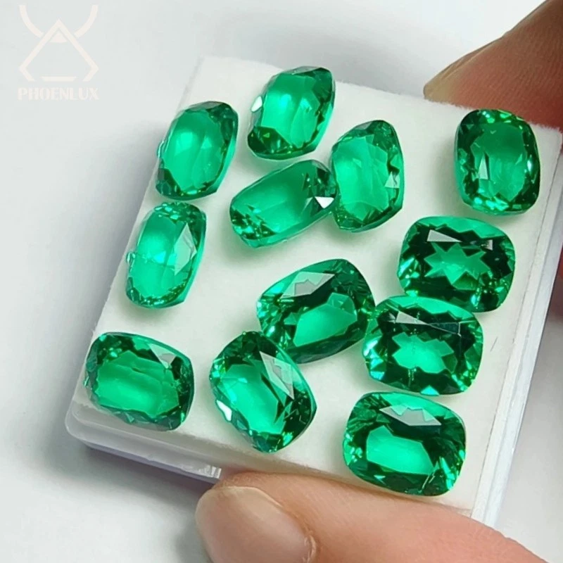 Lab Grown Colombia Emerald Rectangle Cushion Cut Gemstone For Jewelry Setting - Image 4 of 4
