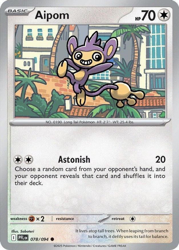 Pokemon Aipom (78/148) Phantasmal Flames LP REVERSE HOLO