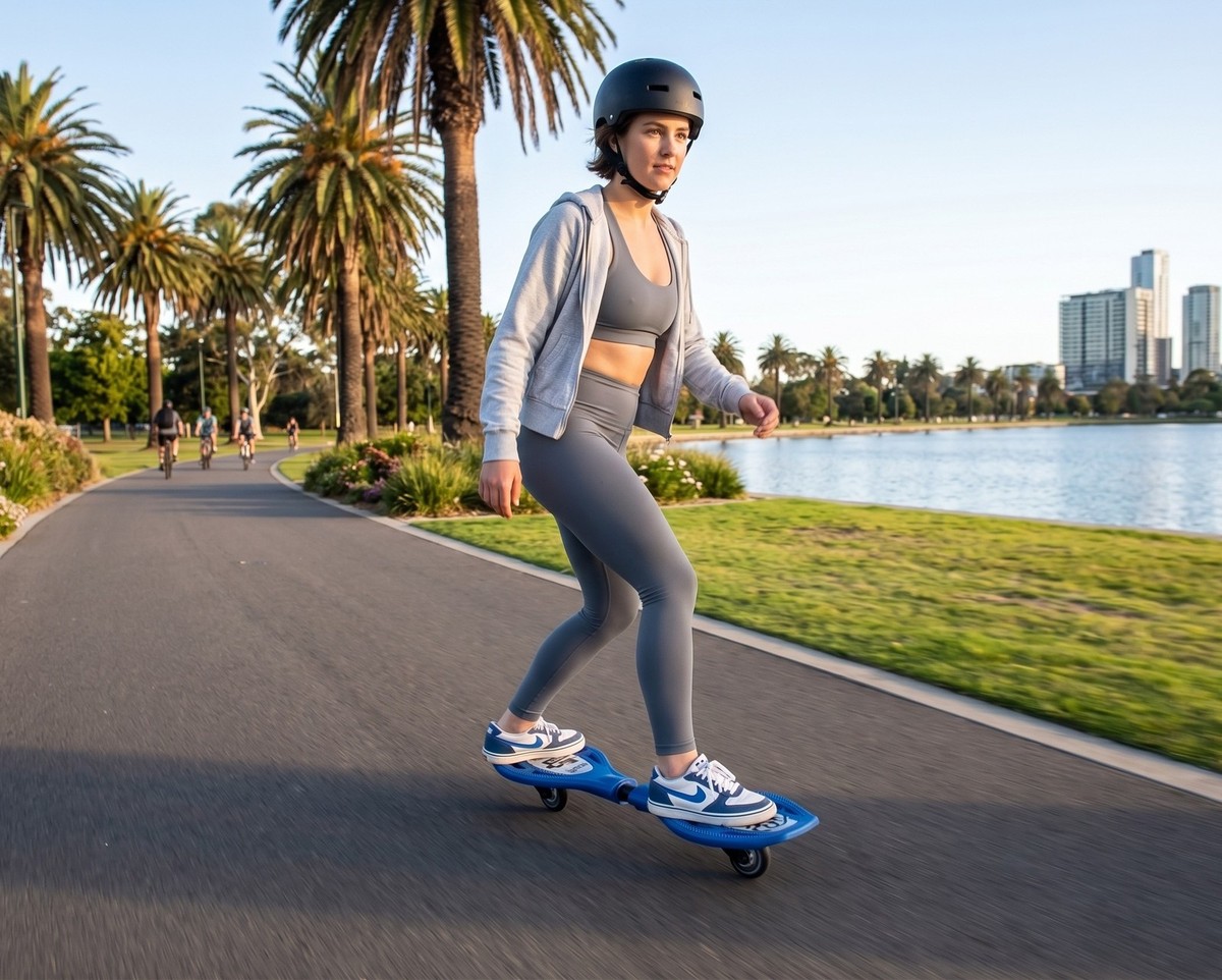 Street Surfing Wave LX Blue Caster Board ABEC-7 Trick Skateboard
