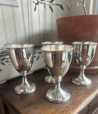Set Of 4 Gorham EP Water Goblets - 6  - Y234 - Silver Plate