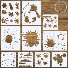 10 Pieces Graffiti Stencils Spray Paint Splatter and Stain Shoe Stencils for DIY
