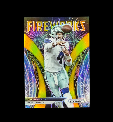 2021 Prizm Fireworks Gold Prizm Dak Prescott 10/10 Rare SP Cowboys