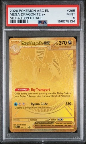 2026 POKEMON ASC EN-ASCENDED HEROES MEGA HYPER RARE #295 MEGA DRAGONITE EX PSA 9