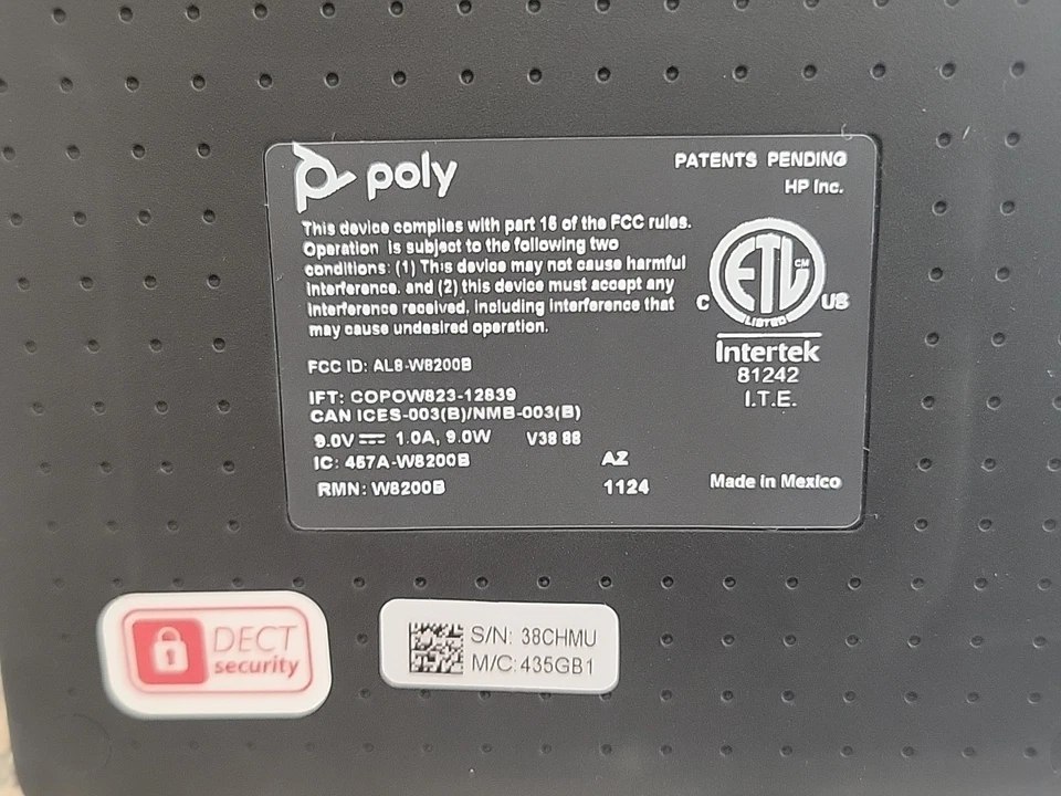 Plantronics Poly W8200B Wireless Bluetooth Headset Charger Base Power & USB Cord - Image 4 of 4