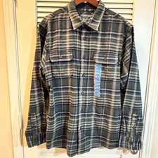 Woolrich Brawny Flannel Shirt Major Plaid Green Men’s Large NEW