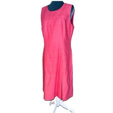 Talbots 100% Silk Sleeveless Sheath Dress Pink Luxury Classic Career Cocktail
